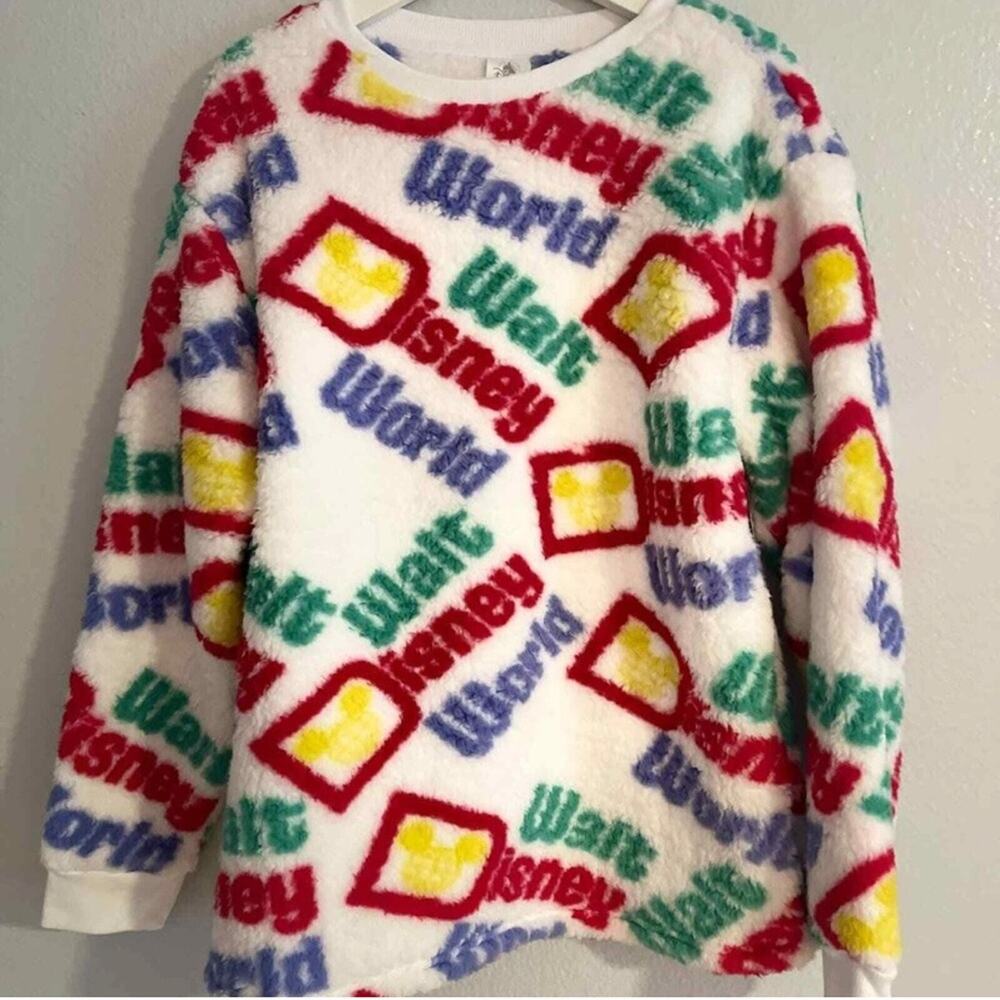 Disney Women's Unisex Walt Disney Plush Fleece Pullover Sweater Large